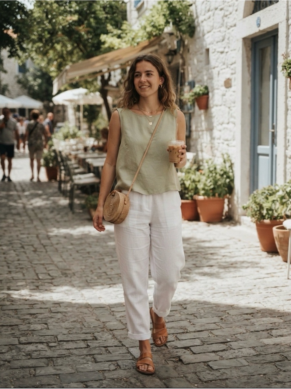 UNIQLO | Linen Blend Mint Green Sleeveless XL Blouse